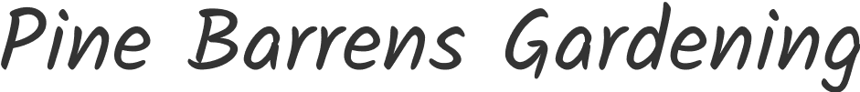 Pine Barrens Gardening text logo.